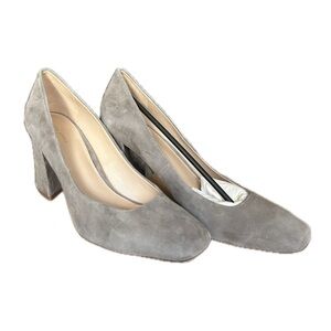 Elegant Gray Suede Women's Pumps